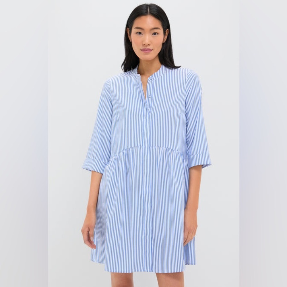 TUCKERNUCK Blue Stripe Royal Shirt Dress | Size L